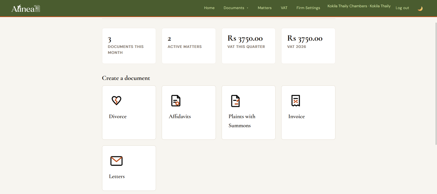 Alinea dashboard