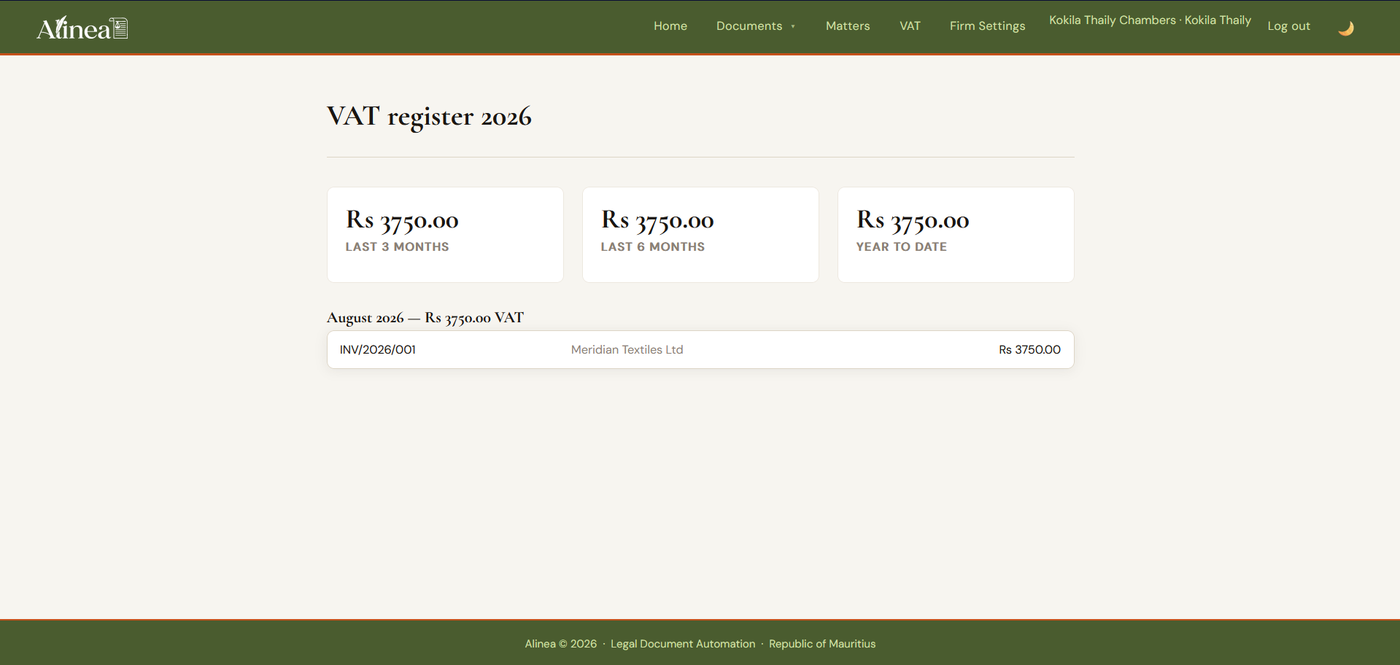 The VAT register
